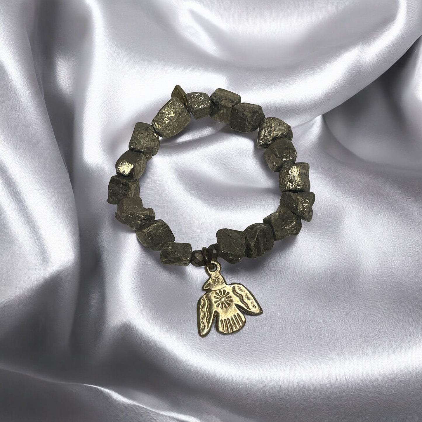 Armband med oslipade Pyriter