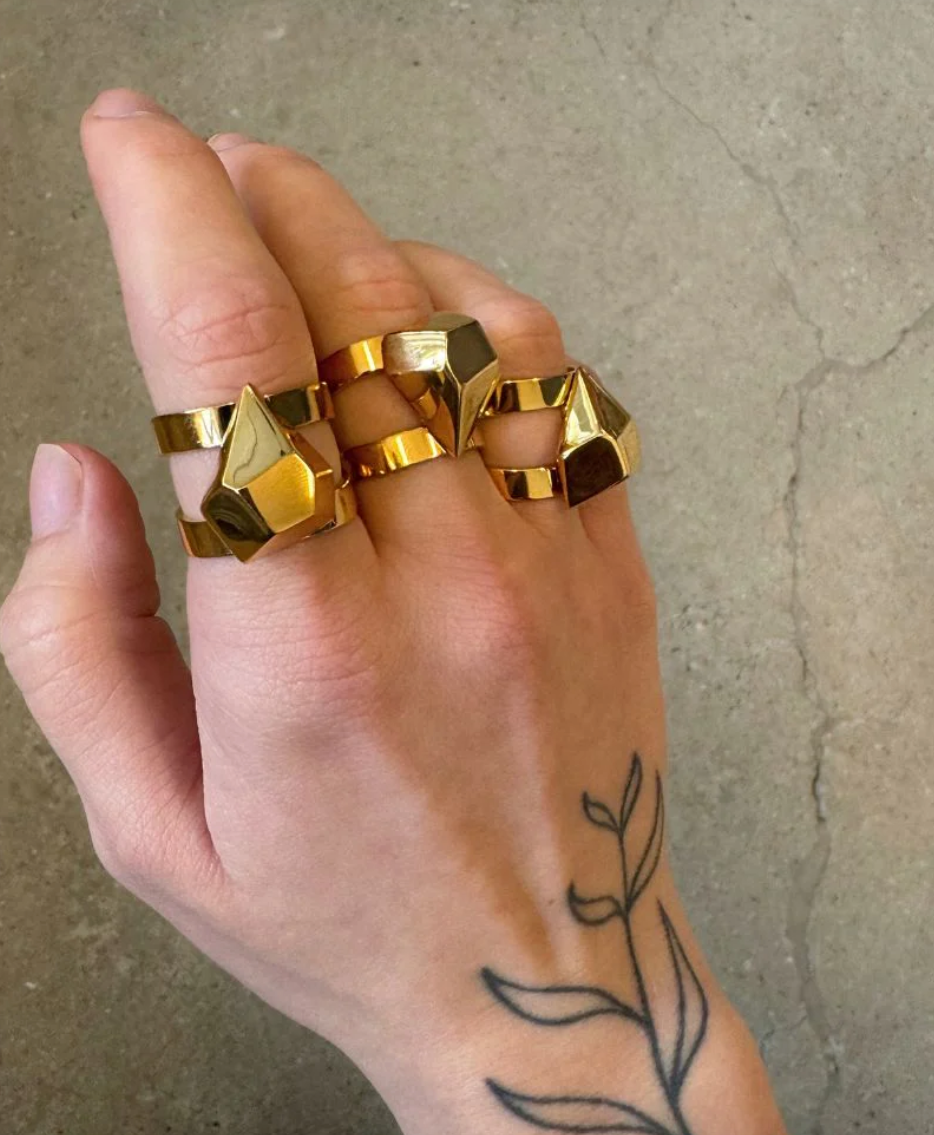 Sägen guldpläterad ring - Justerbar