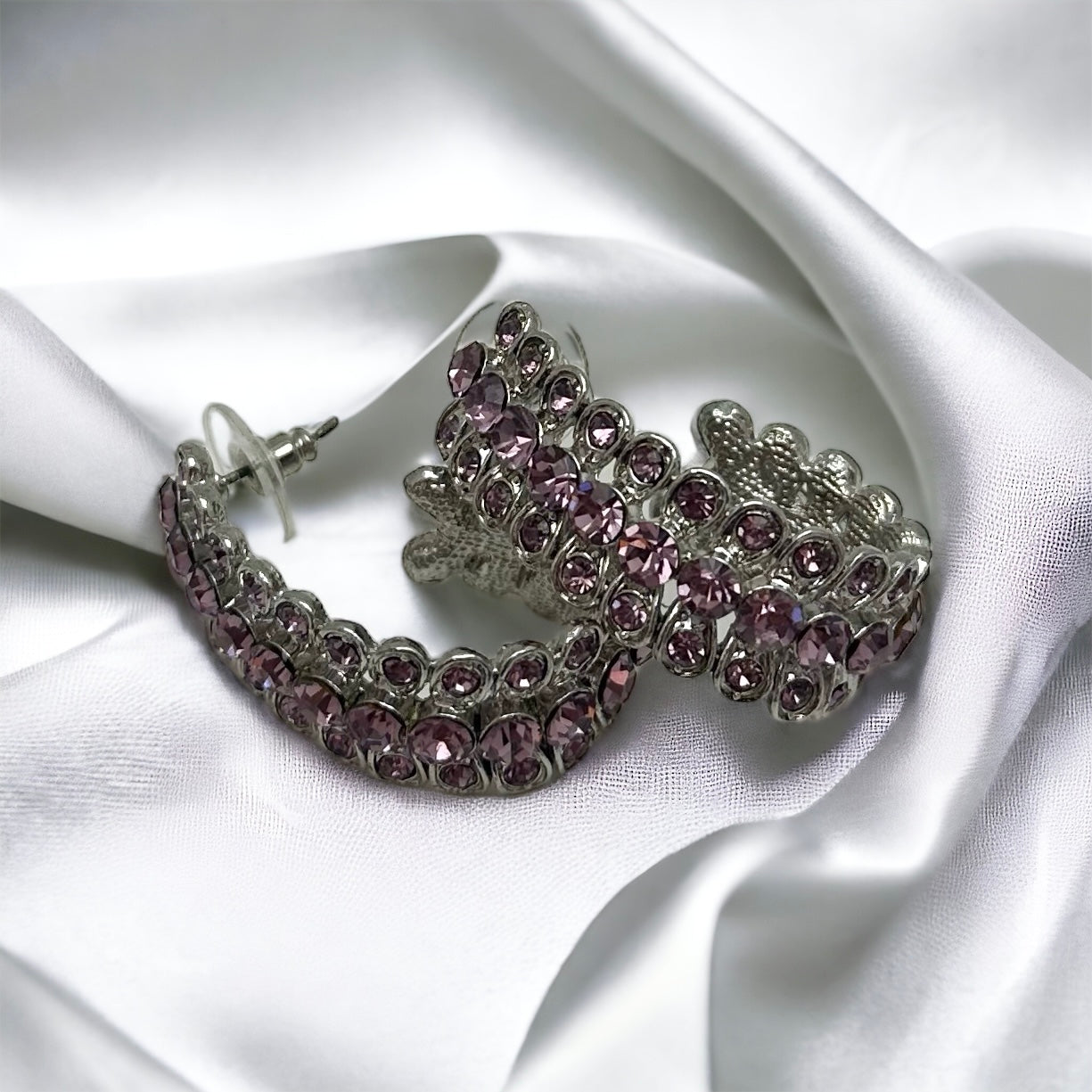 Rosa strass örhängen