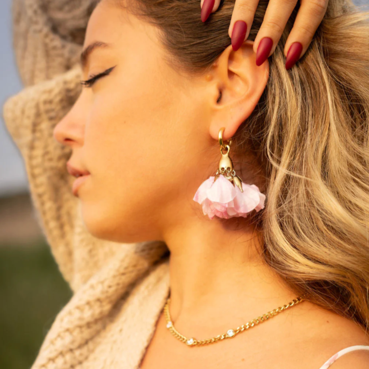 PINK BLOSSOM EARRINGS BY KROHNSTAD