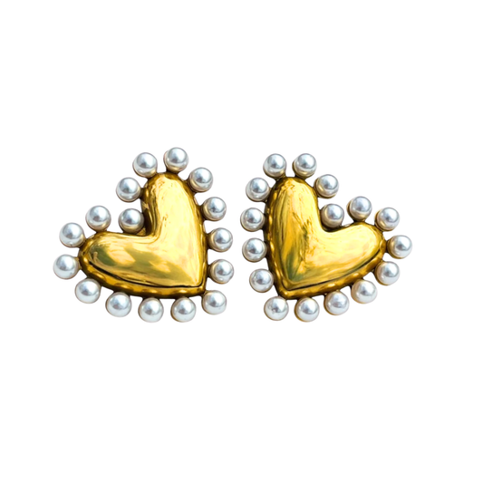 PEARLY HEART EARRINGS BY KROHNSTAD