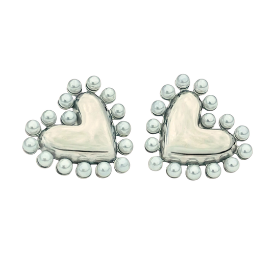 PEARLY HEART EARRINGS BY KROHNSTAD